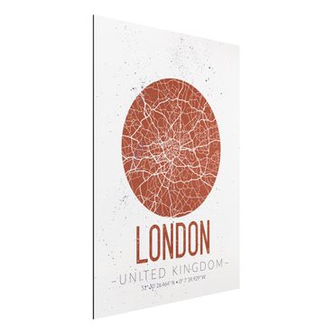 Obraz Alu-Dibond - Mapa miasta Londyn - Retro