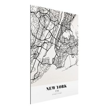 Obraz Alu-Dibond - Mapa miasta Nowy Jork - Klasyczna