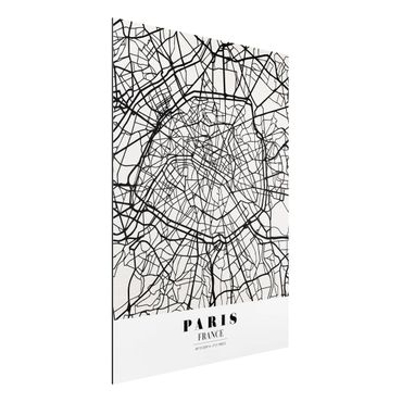 Obraz Alu-Dibond - City Map Paris - Klasyczna