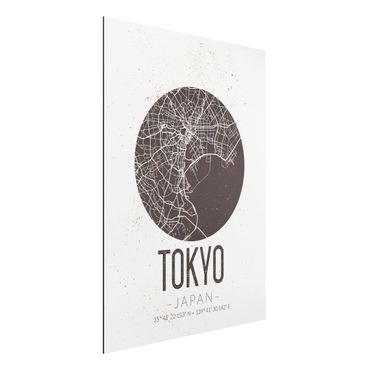 Obraz Alu-Dibond - Mapa miasta Tokio - Retro