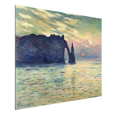 Obraz Alu-Dibond - Claude Monet - Zachód słońca w skałach