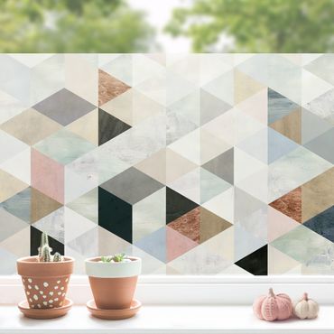Folia okienna - Mozaika akwarelowa z trójkątami I