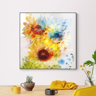 Wymienny obraz - Akwarela Kwiaty Słoneczniki