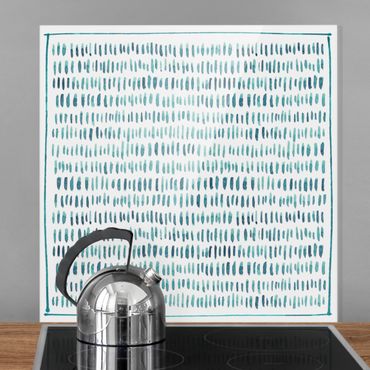 Panel szklany do kuchni - Akwarela Konstrukcja w kolorze miętowym z ramą