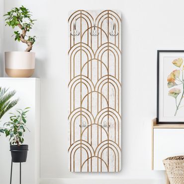 Wieszak do przedpokoju - Art Deco Pattern on Wood