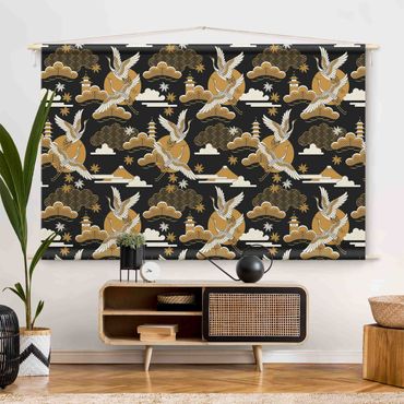 Makatka - Asian Pattern With Cranes In Autumn