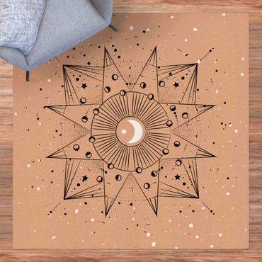 Mata korkowa - Astrologia Księżyc Magia czarno-biały