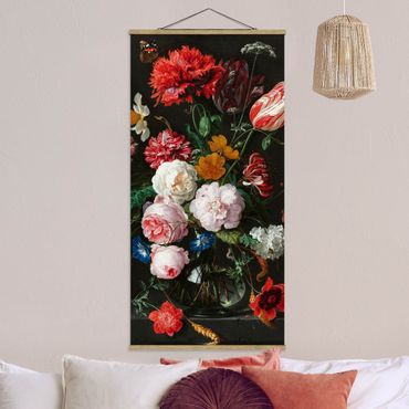 Plakat z wieszakiem - Jan Davidsz de Heem - Martwa natura z kwiatami w szklanym wazonie