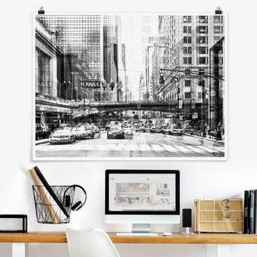 Plakat - NYC Urban czarno-biały