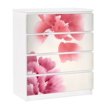 Okleina meblowa IKEA - Malm komoda, 4 szuflady - Flora artystyczna II