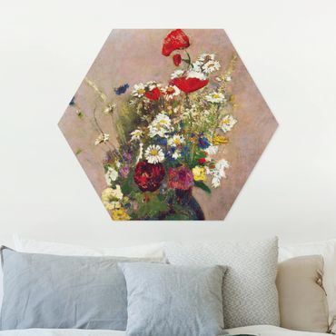 Obraz heksagonalny z Forex - Odilon Redon - Wazon na kwiaty z makami