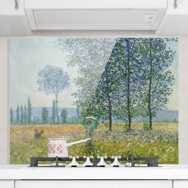 Panel szklany do kuchni - Claude Monet - Pola na wiosnę