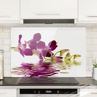 Panel szklany do kuchni - Wody różowej orchidei