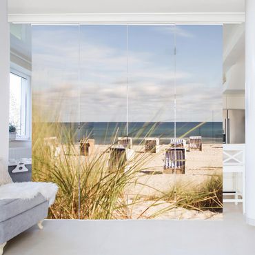 Zasłony panelowe zestaw - Krzesła nadmorskie i plażowe