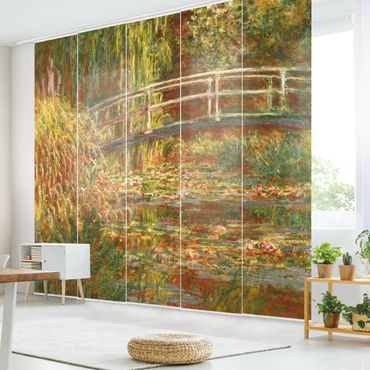 Zasłony panelowe zestaw - Claude Monet - Staw z liliami wodnymi i japoński mostek (Harmonia w różu)