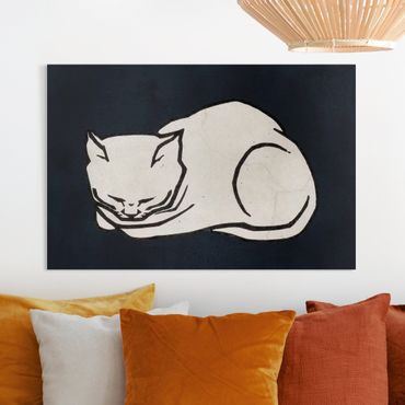 Obraz na płótnie - Ilustracja przedstawiająca śpiącego kota