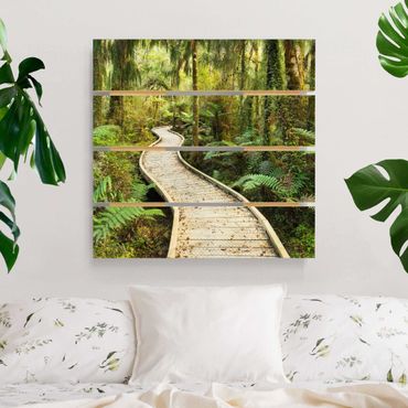 Obraz z drewna - Ścieżka w dżungli