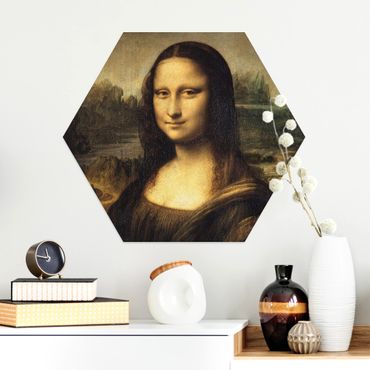 Obraz heksagonalny z Alu-Dibond - Leonardo da Vinci - Mona Lisa