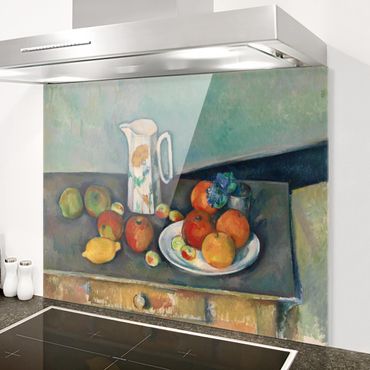 Panel szklany do kuchni - Paul Cézanne - Martwa natura Dzbanek na mleko