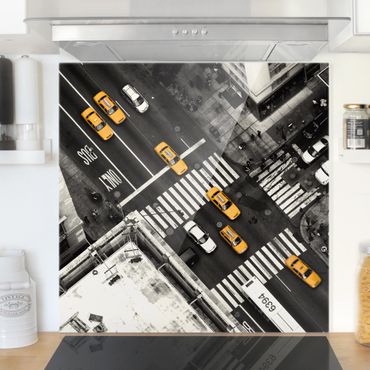Panel szklany do kuchni - Taksówki w Nowym Jorku