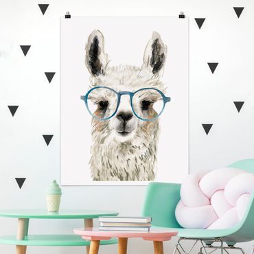 Plakat - Hippy Llama w okularach III