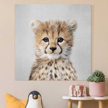 Obraz na płótnie - Baby Cheetah Gino - Kwadrat 1:1