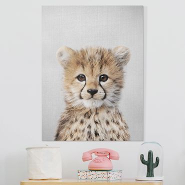 Obraz na płótnie - Baby Cheetah Gino - Format pionowy 3:4