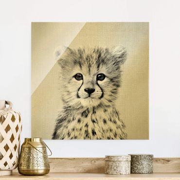 Obraz na szkle - Baby Cheetah Gino Black And White