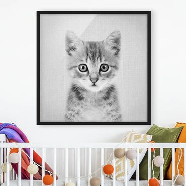 Obraz w ramie - Baby Cat Killi Black And White