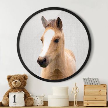 Okrągły obraz z ramką - Mały koń Philip