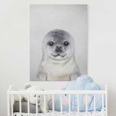 Obraz na płótnie - Baby Seal Ronny - Format pionowy 3:4