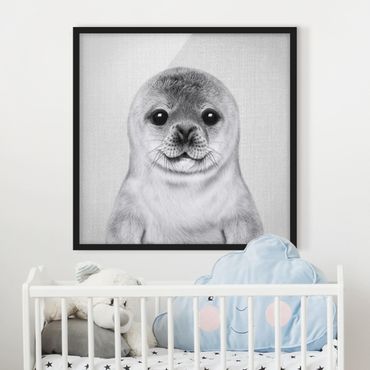 Obraz w ramie - Baby Seal Ronny Black And White