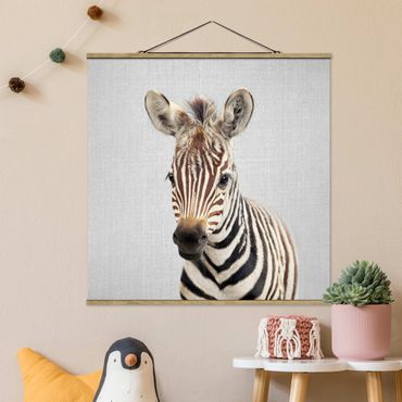 Plakat z wieszakiem - Baby Zebra Zoey - Kwadrat 1:1