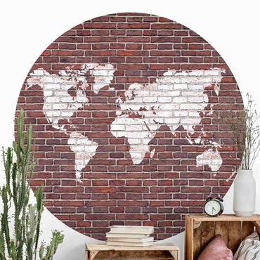 Okrągła tapeta samoprzylepna - Mapa świata Backstone