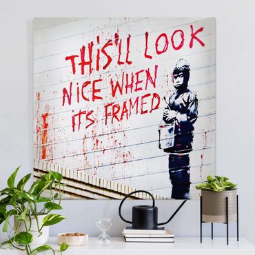 Obraz na płótnie - Banksy - Nice When Its Framed