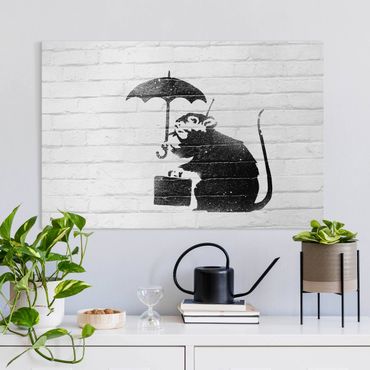 Obraz na płótnie - Banksy - Rat With Umbrella
