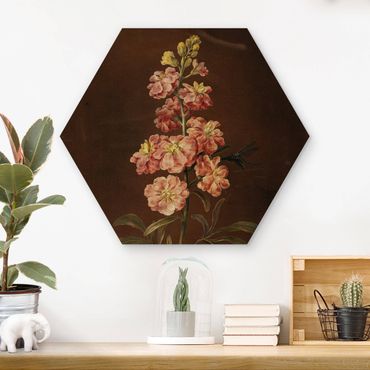 Obraz heksagonalny z drewna - Barbara Regina Dietzsch - A Light Pink Gillyflower