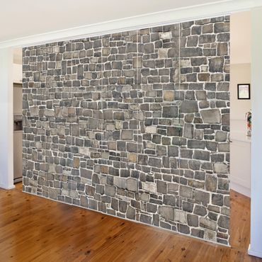 Zasłony panelowe zestaw - Mur z kamienia naturalnego