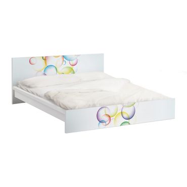 Okleina meblowa IKEA - Malm łóżko 160x200cm - Tęcza bąbelków