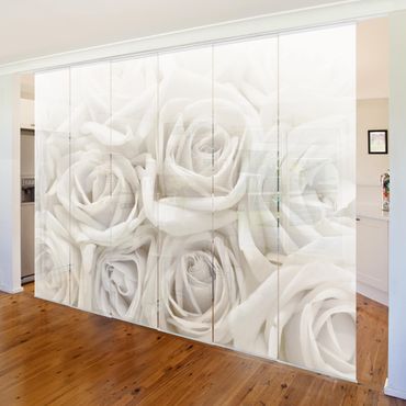Zasłony panelowe zestaw - Białe róże