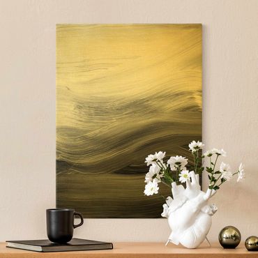 Złoty obraz na płótnie - Curved Waves czarno-biały