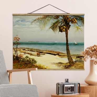 Plakat z wieszakiem - Albert Bierstadt - Wybrzeże w tropikach