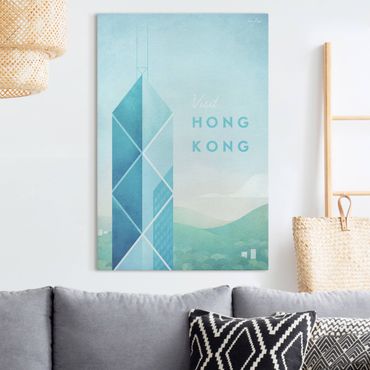Obraz na płótnie - Plakat podróżniczy - Hongkong