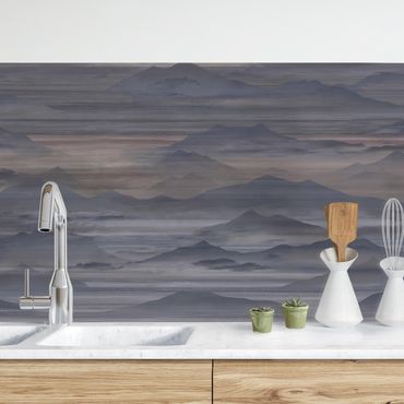 Panel ścienny do kuchni - Mountains in the Mist Purple