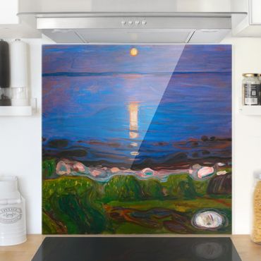 Panel szklany do kuchni - Edvard Munch - Letnia noc nad morzem