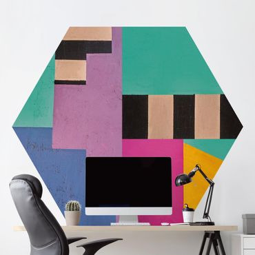 Fototapeta samoprzylepna heksagon - Big Bold Color Block Concrete