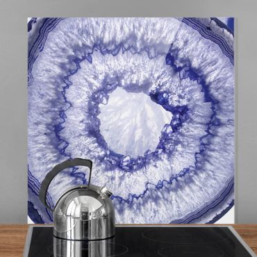 Panel szklany do kuchni - Błękitno-fioletowy kryształ