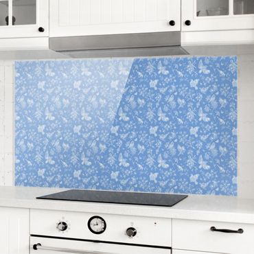 Panel szklany do kuchni - Niebieskie cycki na tle niebieskich