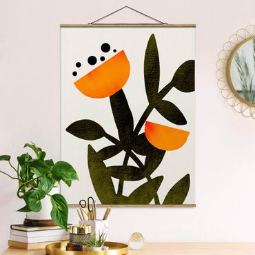 Plakat z wieszakiem - Kwiaty w Orange