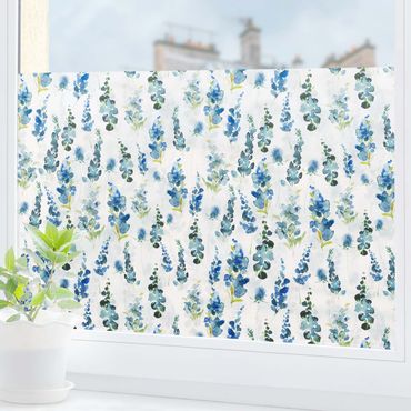 Folia okienna - Przepych kwiatów w kolorze niebieskim